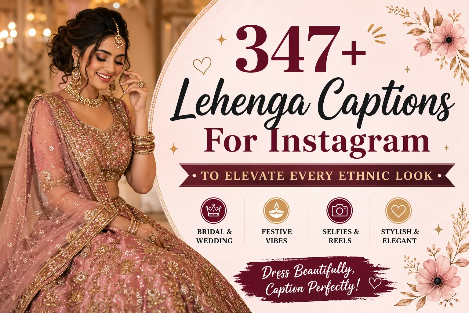 lehenga caption