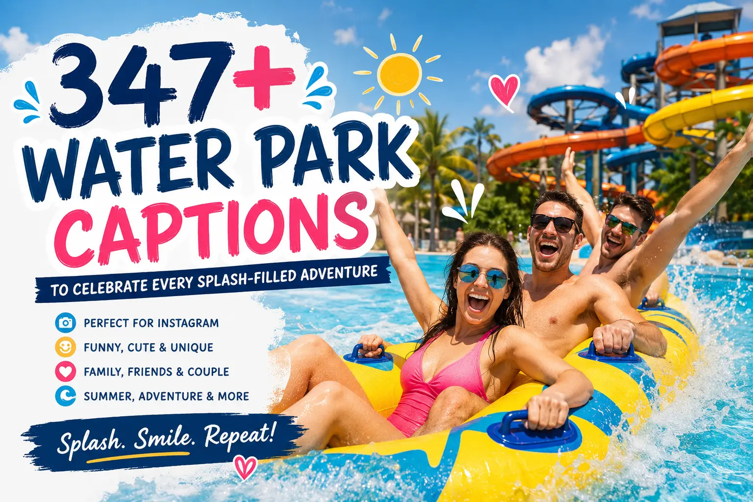 water park captions